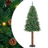 vidaXL Mj&oacute;tt j&oacute;latr&eacute; me&eth; 300 LED Gr&aelig;nn 180 cm PVC og solid furuvi&eth;