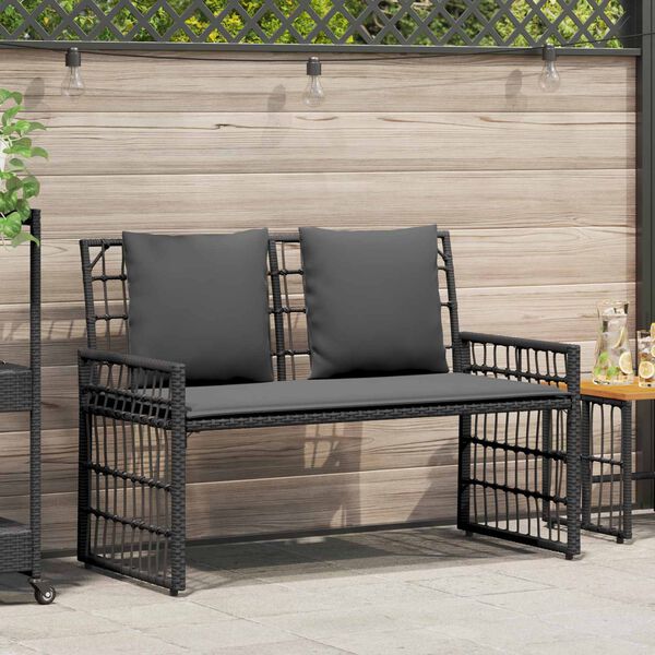 vidaXL &Uacute;tibekkur Einlita Svart og d&ouml;kkgr&aacute;tt 116 x 55 x 82 cm