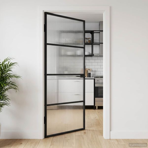 vidaXL Heimahur&eth; 102 x 201,5 x 3,5 cm Aluminium og H&auml;r&eth;a&eth; Gler