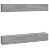 vidaXL Vegghengdir Sj&oacute;nvarpssk&aacute;par 4 stk. Gr&aacute;r Sonoma 100x30x30 cm
