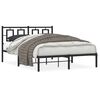 vidaXL R&uacute;mgrind &uacute;r M&aacute;lmi &aacute;n D&yacute;nu me&eth; H&ouml;f&eth;agafli Sv&ouml;rt 140x190 cm