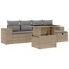 vidaXL 6 Hluta Gar&eth;s&oacute;fasett me&eth; Sessum Drapplita&eth; P&oacute;l&yacute;rattan