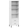 vidaXL B&oacute;kask&aacute;pur me&eth; 2 Sk&uacute;ffum Hv&iacute;t 60x35x180 cm Gegnheill Vi&eth;ur OSLO