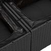 vidaXL Garðsófa sett með púði með geymslu 7 pcs Svartur Poly rattan