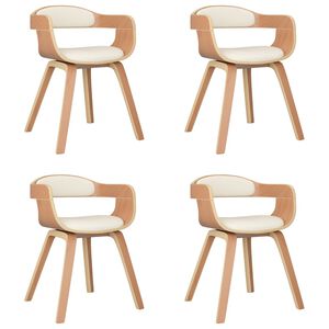 vidaXL Bor&eth;stofust&oacute;lar 4 stk. Rj&oacute;mahv&iacute;tt Le&eth;url&iacute;ki og Sveig&eth;ur Vi&eth;ur