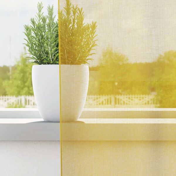 vidaXL Voile Gluggatjöld með Grommets 2 stk Gul