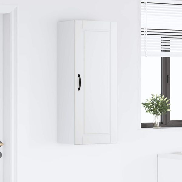 vidaXL Eldh&uacute;s sk&aacute;pur me&eth; hillu Hv&iacute;tt 40 x 31 x 100 cm Samsettur vi&eth;ur