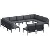 vidaXL Gar&eth;s&oacute;fa sett me&eth; p&uacute;&eth;i 11 pcs Svartur St&aacute;l