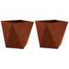 vidaXL Pl&ouml;ntuker 2 pcs Rusty 40 x 40 x 40 cm Ve&eth;ra&eth; st&aacute;l