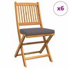 vidaXL Folding st&oacute;ll me&eth; p&uacute;&eth;i 6 pcs Gr&aacute;r 49 x 57.5 x 92 cm