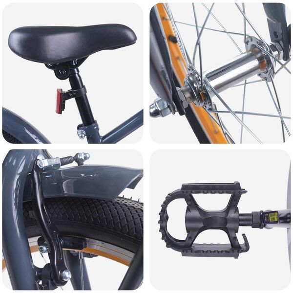 vidaXL Barnahj&oacute;l 18 Tommur fyrir 5-7 &aacute;ra D&ouml;kk gr&aacute;