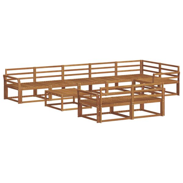 vidaXL &Uacute;ti s&oacute;fasett 9 pcs N&aacute;tt&uacute;rulegur Hrein akas&iacute;utr&eacute;