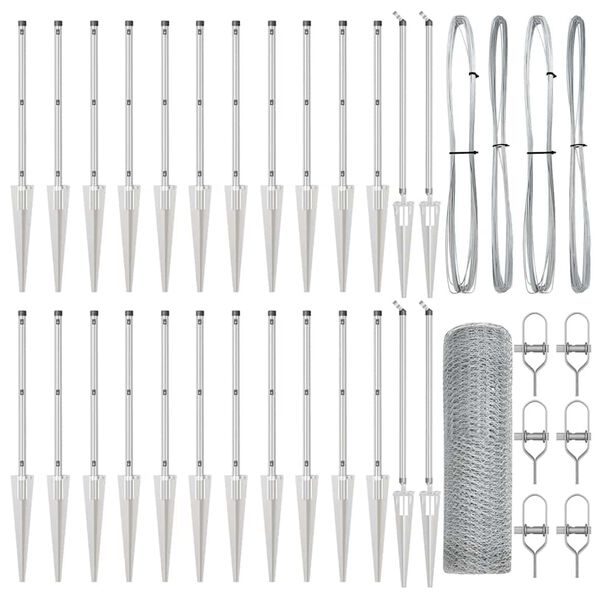 vidaXL Gir&eth;ingarp&oacute;stur Silfur 50 x 0,8 m (13 mm mesh) St&aacute;l