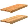 vidaXL gluggasyllur 2 stk Lj&oacute;sbr&uacute;nt 70x30x2 cm Solid Wood Eik