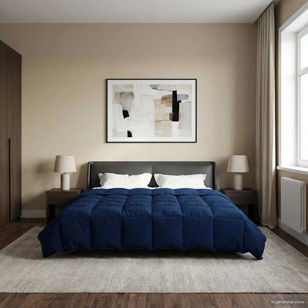 vidaXL Sumars&aelig;ng S&iacute;&eth;la&eth; D&ouml;kkbl&aacute;r 220 x 240 cm M&iacute;kr&oacute;f&iacute;ber