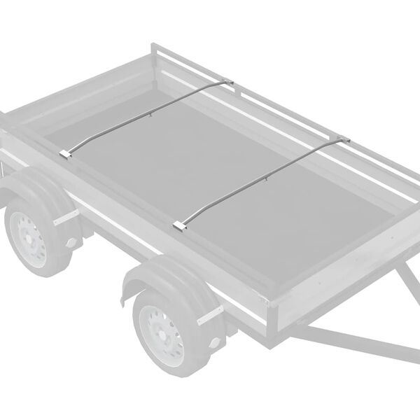 vidaXL h&aelig;ft fyrir Flat Tarpaulin Bracket 2 pcs Silfur 100-145 cm
