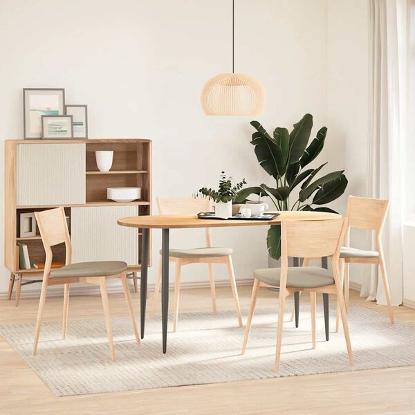 vidaXL Borðplata 140x60x2 cm Solid Wood Eik sporöskjulaga