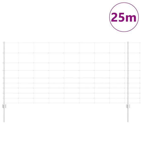 vidaXL Gir&eth;ing me&eth; p&oacute;st Silfur 1,2 x 25 m St&aacute;l