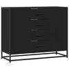 vidaXL Skenkur Svartur 92x35x76 cm Samsettur Vi&eth;ur