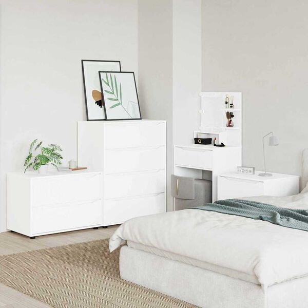 vidaXL Geymslusk&aacute;pur Hv&iacute;tt 80 x 48 x 57 cm Samsettur vi&eth;ur