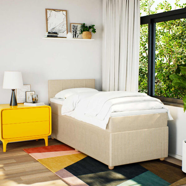 vidaXL H&oacute;lfa&eth; Springr&uacute;m me&eth; D&yacute;nu Rj&oacute;ma 90x200 cm Tauefni