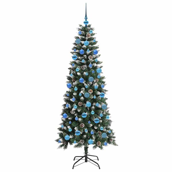 vidaXL Gervi j&oacute;latr&eacute; me&eth; 300 LED Gr&aelig;nn 180 cm PVC, plast og st&aacute;l