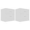 vidaXL Náttborð 2 stk. Hvít 40x30x40 cm Samsettur Viður