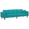 vidaXL Flauels sófi með púði Túrkís 208 cm Flauel
