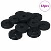 vidaXL h&aelig;fur fyrir flata &thorn;vottav&eacute;l 12 pcs Svartur &empty;15 x 3 mm