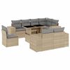 vidaXL 9 Hluta Gar&eth;s&oacute;fasett me&eth; Sessum Drapplita&eth; P&oacute;l&yacute;rattan