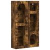vidaXL Vegghengdur sk&aacute;pur Rau&eth;-eik 59 x 20 x 100 cm Samsettur vi&eth;ur
