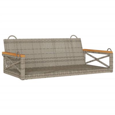 vidaXL Rólubekkur Grár 109x62x40 cm Pólýrattan