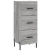vidaXL Skenkur Gr&aacute;r Sonoma Eik 34,5x34x90 cm Samsettur Vi&eth;ur