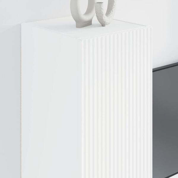 vidaXL Sj&oacute;nvarpsveggsk&aacute;pur 2 pcs Hv&iacute;tt 30 x 31 x 80 cm Samsettur vi&eth;ur