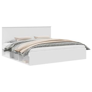 vidaXL Ramsv&iacute;k me&eth; h&ouml;fu&eth;gafl Hv&iacute;tt 200 x 200 cm Solid furuhikk