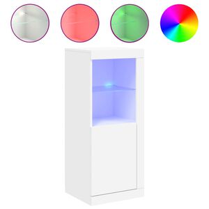 vidaXL Skenkur me&eth; LED Lj&oacute;sum Hv&iacute;tur 41x37x100 cm