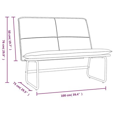 vidaXL Bekkur Rjómahvít 100x75x76 cm Gervi leður