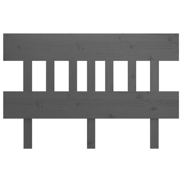 vidaXL Höfðagafl Grár 153,5x3x81 cm Gegnheil Fura