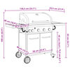 vidaXL Gasgrill með 5 Brennara Svartur Dufthúðuðu Stáli