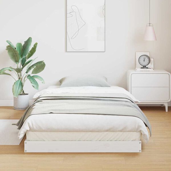 vidaXL G&oacute;lfseng Hv&iacute;tt 213.5 x 104 x 9 cm Solid furuhikk