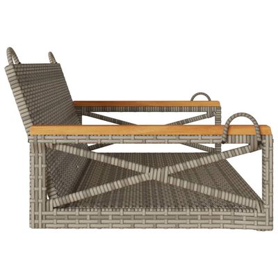 vidaXL Rólubekkur Grár 109x62x40 cm Pólýrattan