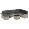 vidaXL Gar&eth;s&oacute;fa sett me&eth; p&uacute;&eth;i me&eth; geymslu 9 pcs Lj&oacute;sgr&aacute;r p&oacute;l&yacute;rattan