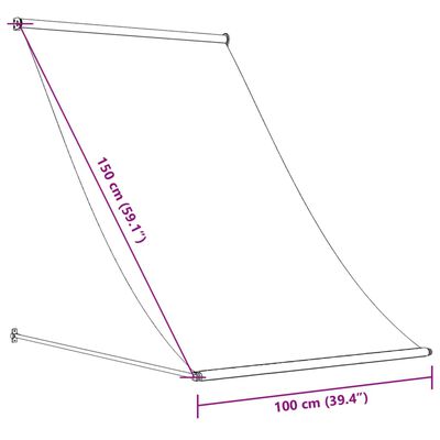 vidaXL Útdraganleg Markísa 150x150 cm Rjómahvítt Efni og Stál