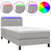 vidaXL H&oacute;lfa&eth; Springr&uacute;m me&eth; D&yacute;nu&LED Lj&oacute;sgr&aacute;tt 80x200cm Tauefni