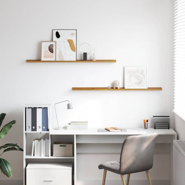 vidaXL Vegghylla 2 pcs Drapplita&eth;ur 115 x 9 x 3 cm Samsettur vi&eth;ur