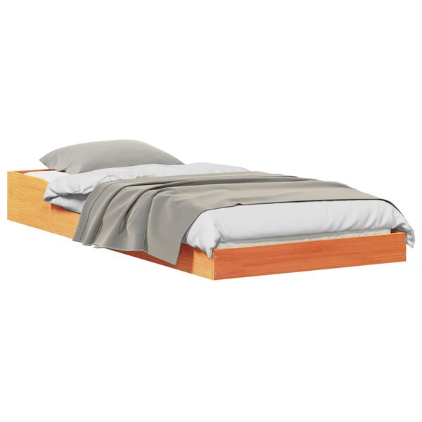 vidaXL Ramsvík Vaxbrúnn 80 x 220 cm Solid furuhikk