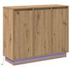 vidaXL LED Hli&eth;arsk&aacute;pur Artisan Eik 90 x 32 x 75 cm Samsettur vi&eth;ur