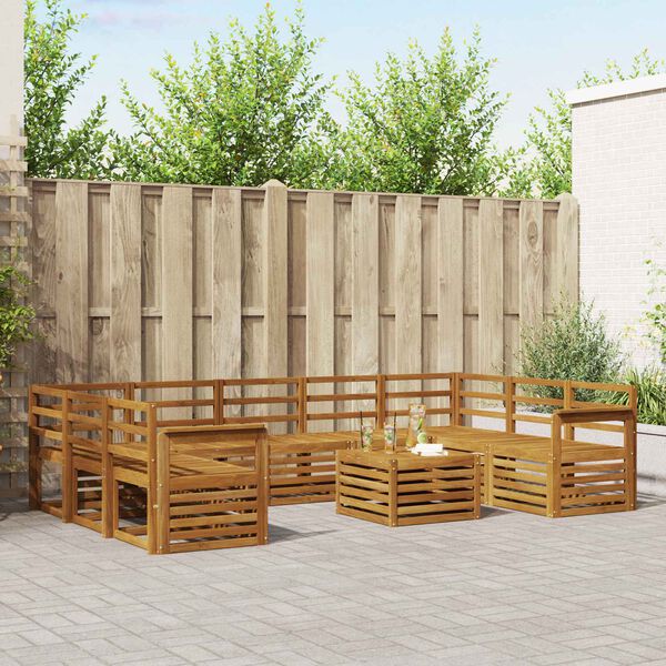 vidaXL S&oacute;fasett 10 pcs N&aacute;tt&uacute;rulegur Hrein akas&iacute;utr&eacute;