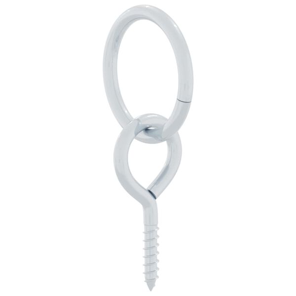 vidaXL Afestingarhringir með Augnskrúfum 3 stk Silfurstál