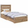 vidaXL Ramsv&iacute;k me&eth; sk&uacute;ffu Artisan Eik 90 x 200 cm Samsettur vi&eth;ur